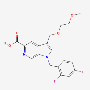 molecular formula C19H18F2N2O4 B8539796 1h-Pyrrolo[2,3-c]pyridine-5-carboxylic acid,1-[(2,4-difluorophenyl)methyl]-3-[(2-methoxyethoxy)methyl]- 