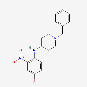 molecular formula C18H20FN3O2 B8539826 1-Benzyl-4-(4-fluoro-2-nitrophenylamino)-piperidine 