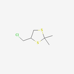 molecular formula C6H11ClS2 B8539839 4-(Chloromethyl)-2,2-dimethyl-1,3-dithiolane CAS No. 6008-74-8