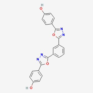 molecular formula C22H14N4O4 B8539860 4,4'-[1,3-Phenylenedi(1,3,4-oxadiazol-2-yl-5-ylidene)]di(cyclohexa-2,5-dien-1-one) CAS No. 139521-50-9