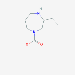 molecular formula C12H24N2O2 B8539873 1-(Tert-butoxycarbonyl)-3-ethyl-hexahydro-1h-1,4-diazepine CAS No. 194032-44-5