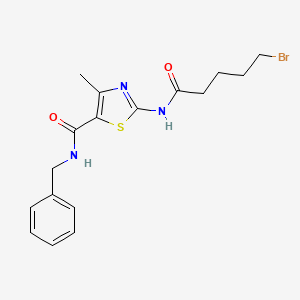 molecular formula C17H20BrN3O2S B8539914 N-benzyl-2-(5-bromopentanamido)-4-methylthiazole-5-carboxamide 