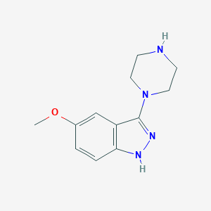 molecular formula C12H16N4O B8539941 5-methoxy-3-(1-piperazinyl)-1H-indazole 