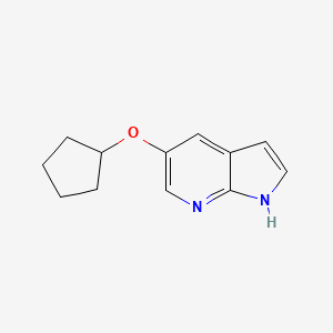 molecular formula C12H14N2O B8540051 5-cyclopentyloxy-1H-pyrrolo[2,3-b]pyridine 