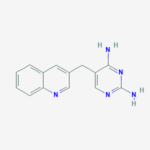 molecular formula C14H13N5 B8540093 5-[(Quinolin-3-yl)methyl]pyrimidine-2,4-diamine CAS No. 89445-79-4