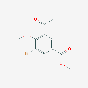 molecular formula C11H11BrO4 B8540115 Methyl 3-acetyl-5-bromo-4-methoxybenzoate 