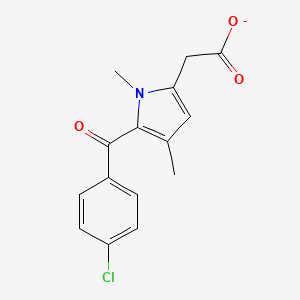 molecular formula C15H13ClNO3- B8540116 5-(p-Chlorobenzoyl)-1,4-dimethylpyrrole-2-acetate 