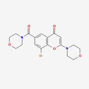 molecular formula C18H19BrN2O5 B8540140 8-bromo-6-(morpholine-4-carbonyl)-2-morpholino-4H-chromen-4-one 