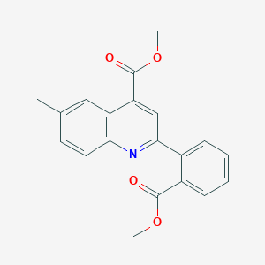 molecular formula C20H17NO4 B8540228 4-Quinolinecarboxylic acid,2-[2-(methoxycarbonyl)phenyl]-6-methyl-,methyl ester 