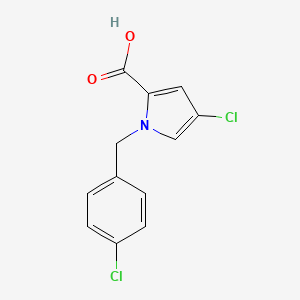 molecular formula C12H9Cl2NO2 B8540267 4-chloro-1-(4-chlorobenzyl)-1H-pyrrole-2-carboxylic acid 
