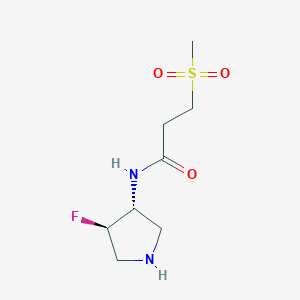 molecular formula C8H15FN2O3S B8540283 N-((3R,4R)-4-fluoropyrrolidin-3-yl)-3-(methylsulfonyl)propanamide 