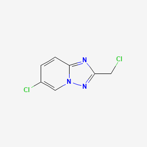 molecular formula C7H5Cl2N3 B8540288 6-Chloro-2-(chloromethyl)-[1,2,4]triazolo[1,5-a]pyridine 