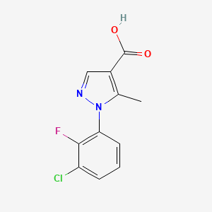 molecular formula C11H8ClFN2O2 B8540306 1-(3-Chloro-2-fluorophenyl)-5-methyl-1H-pyrazole-4-carboxylic acid 