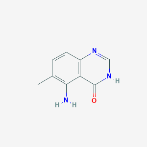 molecular formula C9H9N3O B8540312 5-Amino-6-methylquinazoline-4-one 
