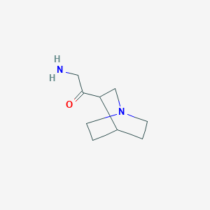 molecular formula C9H16N2O B8540350 (+/-) 3-(alpha-Aminoacetyl)-1-azabicyclo[2.2.2]octane 