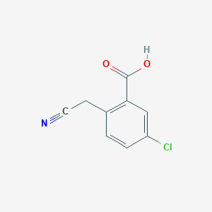 molecular formula C9H6ClNO2 B8540356 4-Chloro-2-carboxyphenylacetonitrile 
