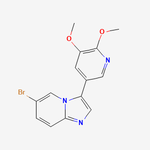 molecular formula C14H12BrN3O2 B8540359 6-Bromo-3-(5,6-dimethoxy-3-pyridinyl)imidazo[1,2-a]pyridine 