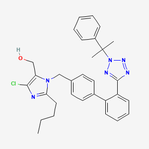 molecular formula C31H33ClN6O B8540554 (2-butyl-5-chloro-3-{2'-[2-(1-methyl-1-phenyl-ethyl)-2H-tetrazol-5-yl]-biphenyl-4-ylmethyl}-3H-imidazol-4-yl)-methanol 