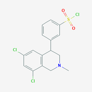 3-(6,8-Dichloro-2-methyl-1,2,3,4-tetrahydroisoquinolin-4-yl)benzene-1-sulfonyl chloride