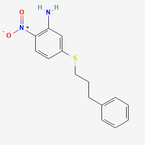 molecular formula C15H16N2O2S B8540619 2-Nitro-5-[(3-phenylpropyl)sulfanyl]aniline CAS No. 58841-26-2