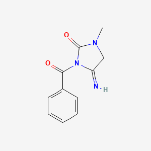 molecular formula C11H11N3O2 B8540630 4-Imino-1-methyl-3-(phenylcarbonyl)imidazolidin-2-one 