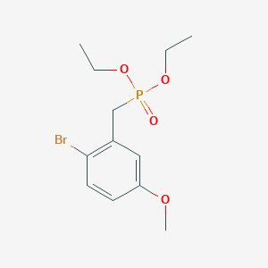 molecular formula C12H18BrO4P B8540656 Diethyl 2-bromo-5-methoxybenzylphosphonate 