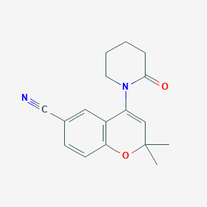 molecular formula C17H18N2O2 B8540682 2,2-Dimethyl-4-(2-oxopiperidin-1-yl)-2H-1-benzopyran-6-carbonitrile CAS No. 89080-72-8