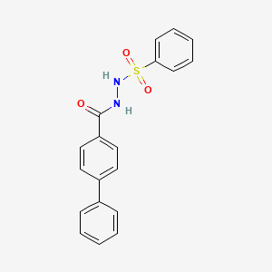 molecular formula C19H16N2O3S B8540834 [1,1'-Biphenyl]-4-carboxylic acid, 2-(phenylsulfonyl)hydrazide 