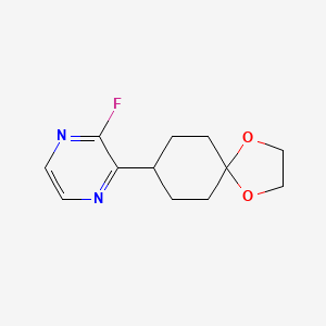 molecular formula C12H15FN2O2 B8540909 2-Fluoro-3-(1,4-dioxaspiro[4.5]decan-8-YL)pyrazine 
