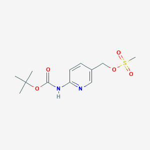 (6-(Tert-butoxycarbonylamino)pyridin-3-yl)methyl methanesulfonate