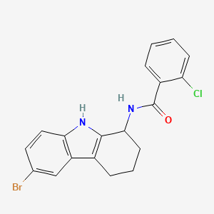 molecular formula C19H16BrClN2O B8540940 N-(6-Bromo-2,3,4,9-tetrahydro-1H-carbazol-1-yl)-2-chlorobenzamide CAS No. 827590-69-2