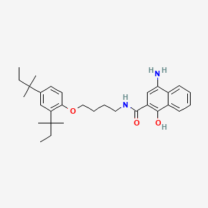 molecular formula C31H42N2O3 B8540964 2-Naphthalenecarboxamide, 4-amino-N-[4-[2,4-bis(1,1-dimethylpropyl)phenoxy]butyl]-1-hydroxy- CAS No. 42481-11-8