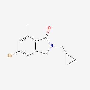 molecular formula C13H14BrNO B8540972 5-Bromo-7-methyl-2-cyclopropylmethyl-2,3-dihydro-isoindol-1-one 