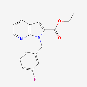 molecular formula C17H15FN2O2 B8540988 1h-Pyrrolo[2,3-b]pyridine-2-carboxylic acid,1-[(3-fluorophenyl)methyl]-,ethyl ester 