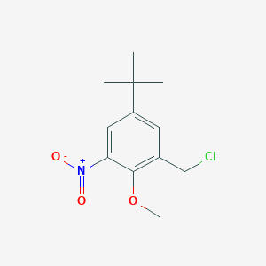 molecular formula C12H16ClNO3 B8540993 5-Tert-butyl-1-(chloromethyl)-2-methoxy-3-nitrobenzene 