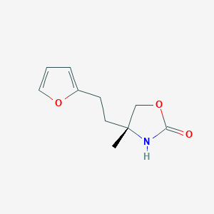 molecular formula C10H13NO3 B8541032 (4R)-4-[2-(furan-2-yl)ethyl]-4-methyl-1,3-oxazolidin-2-one CAS No. 566937-92-6