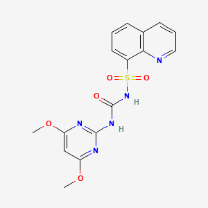 molecular formula C16H15N5O5S B8541054 8-Quinolinesulfonamide,n-[[(4,6-dimethoxy-2-pyrimidinyl)amino]carbonyl]- 