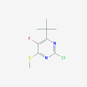 molecular formula C9H12ClFN2S B8541073 4-Tert-butyl-2-chloro-5-fluoro-6-(methylthio)pyrimidine 