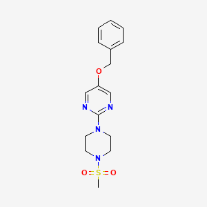 molecular formula C16H20N4O3S B8541079 5-(Benzyloxy)-2-[4-(methanesulfonyl)piperazin-1-yl]pyrimidine CAS No. 823197-27-9
