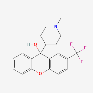 molecular formula C20H20F3NO2 B8541081 9-(1-Methylpiperidin-4-YL)-2-(trifluoromethyl)-9H-xanthen-9-OL CAS No. 51582-47-9