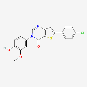 6-(4-chlorophenyl)-3-(4-hydroxy-3-methoxyphenyl)thieno[3,2-d]pyrimidin-4(3H)-one