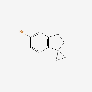 molecular formula C11H11Br B8541238 5'-bromo-2',3'dihydro-spiro[cyclopropane1,1'-[1H]indene] CAS No. 875306-82-4