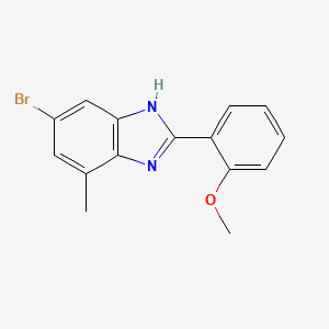 molecular formula C15H13BrN2O B8541313 5-bromo-2-(2-methoxyphenyl)-7-methyl-1H-benzo[d]imidazole 