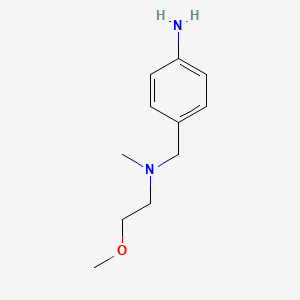 molecular formula C11H18N2O B8541518 4-{[(2-Methoxyethyl)methylamino]methyl}phenylamine 