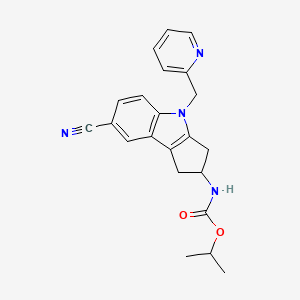 (+/-)-(7-Cyano-4-pyridin-2-ylmethyl-1,2,3,4-tetrahydro-cyclopenta[b]indol-2-yl)-carbamic acid isopropyl ester