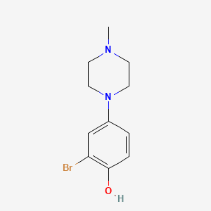 molecular formula C11H15BrN2O B8541551 2-Bromo-4-(4-methylpiperazin-1-yl)phenol 