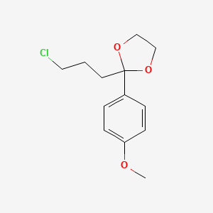 molecular formula C13H17ClO3 B8541596 2-(3-Chloropropyl)-2-(4-methoxyphenyl)-1,3-dioxolane CAS No. 3309-01-1