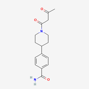 molecular formula C16H20N2O3 B8541609 4-(1-(3-Oxobutanoyl)piperidin-4-yl)benzamide 