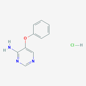 molecular formula C10H10ClN3O B8541653 4-Amino-5-phenoxy pyrimidine hydrochloride CAS No. 52382-35-1
