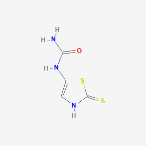 molecular formula C4H5N3OS2 B8541689 5-Ureido-2-mercaptothiazole 